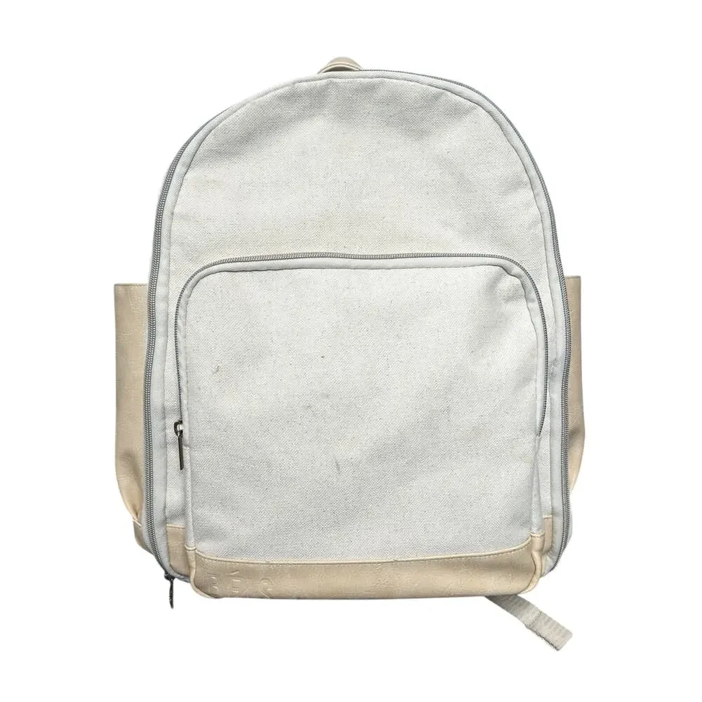 BEIS The travel Backpack in Beige Canvas